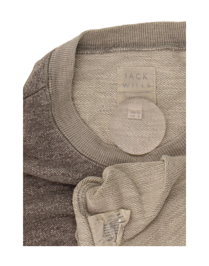 Jack Wills Sweat-shirt pour femme en coton moucheté gris moyen UK 42
