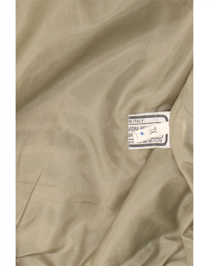 veste en cuir Bomber femme vintage UK 18 XL Cuir Kaki