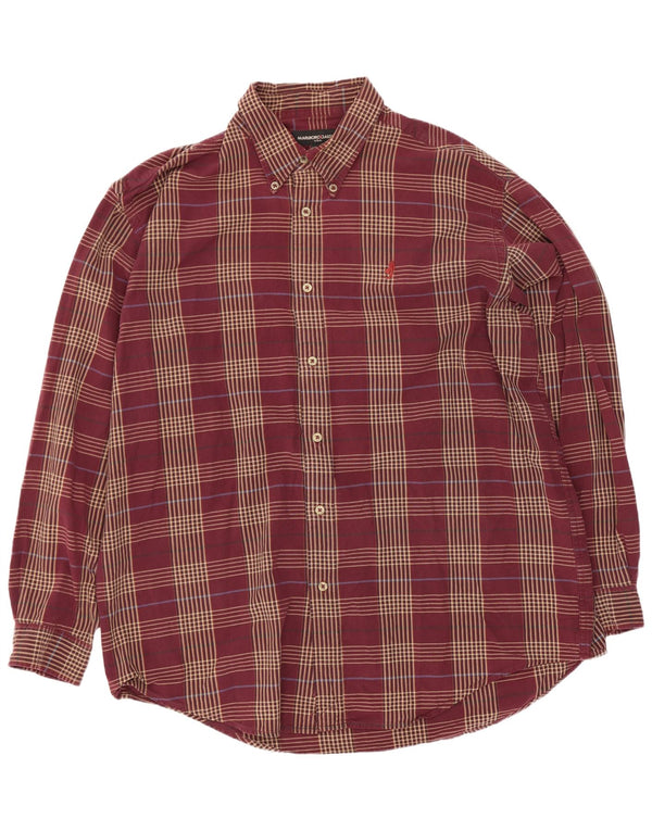 Marlboro Classics Chemise Homme 2XL Coton à Carreaux Bordeaux