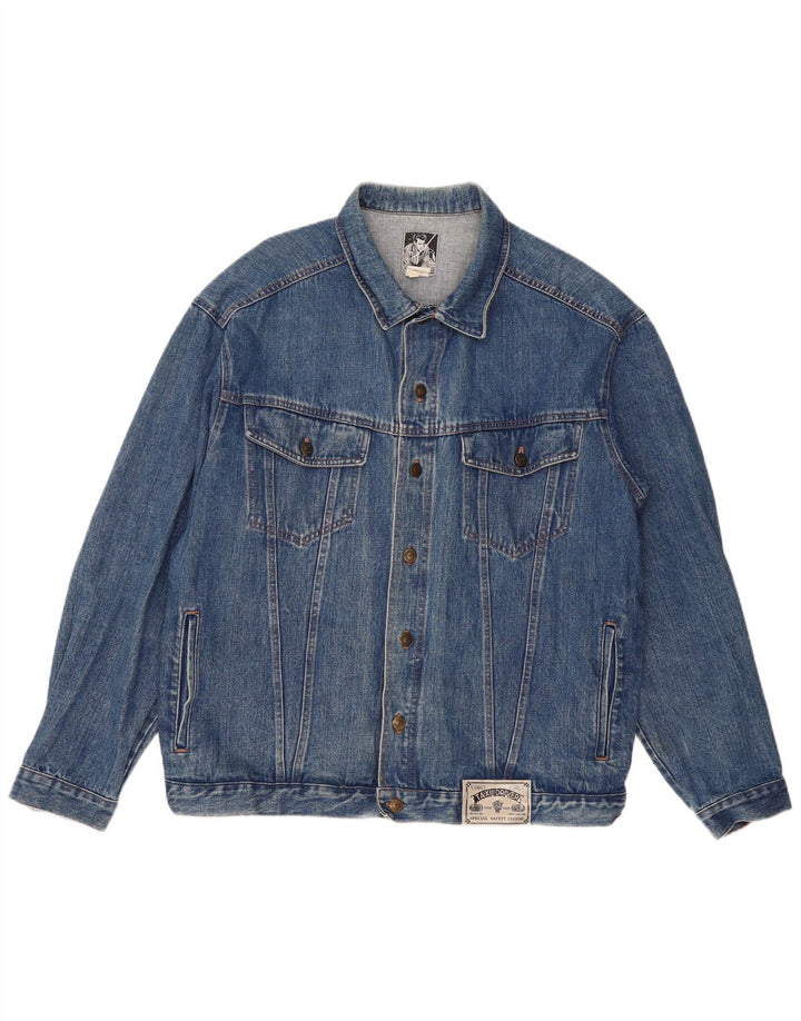 VINTAGE Veste en jean homme UK 42 XL Coton bleu