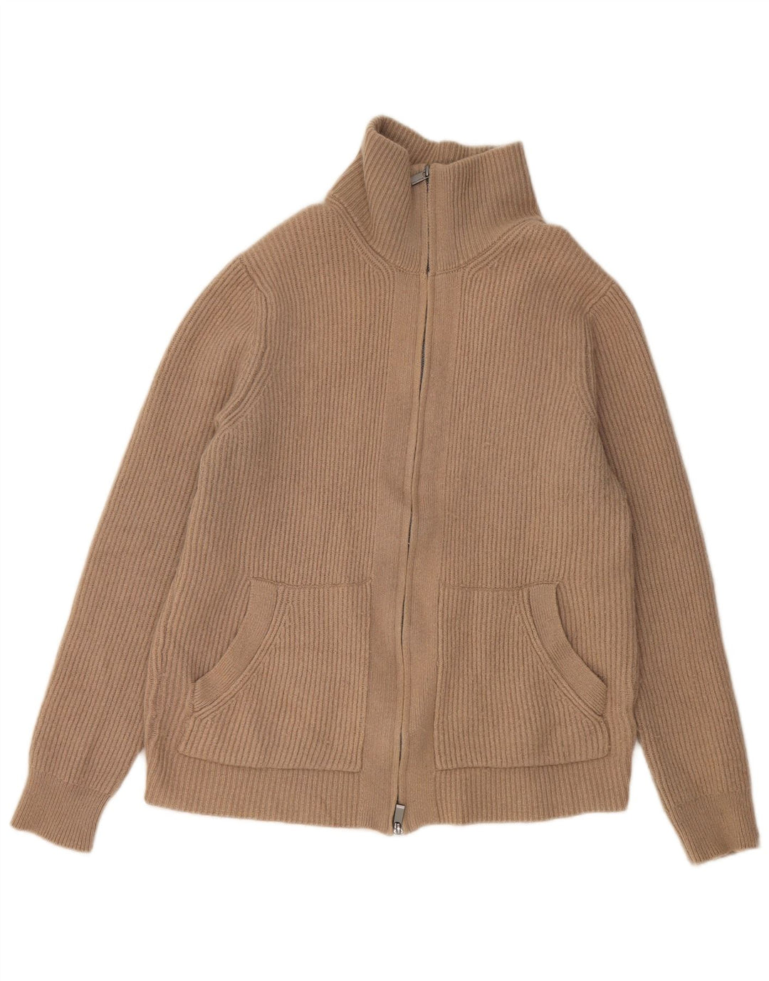 MASSIMO DUTTI Pull Cardigan Femme UK 16 Large Gris Coton