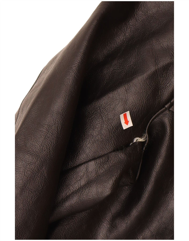 VINTAGE Veste en cuir homme UK 40 Grand cuir noir