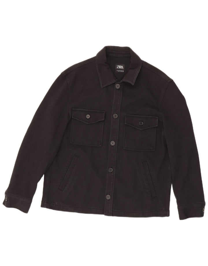 Zara Veste utilitaire pour homme UK 38 Coton noir moyen