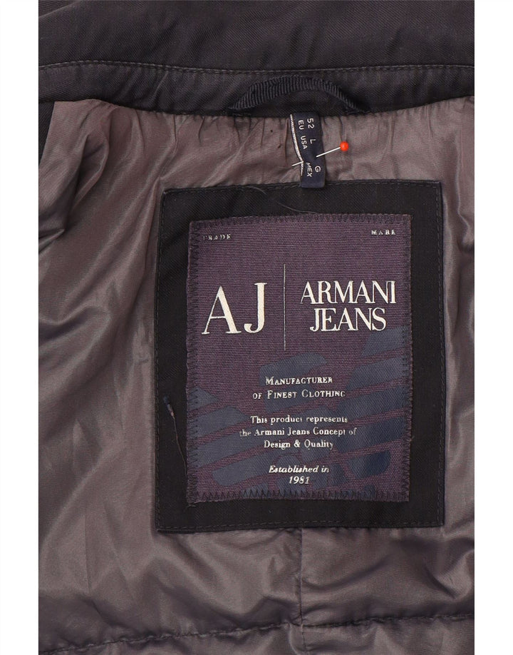 Armani Jeans Veste blazer rembourrée à 2 boutons pour homme IT 50 Large Bleu marine