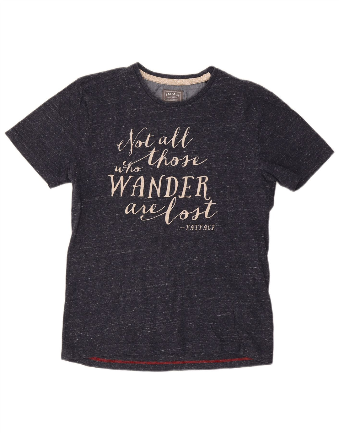 FAT FACE Femme T-Shirt Graphique Top Bleu Marine Moucheté Coton