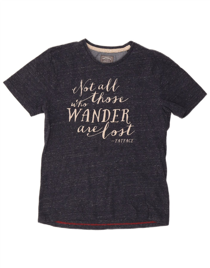 FAT FACE Femme T-Shirt Graphique Top Bleu Marine Moucheté Coton