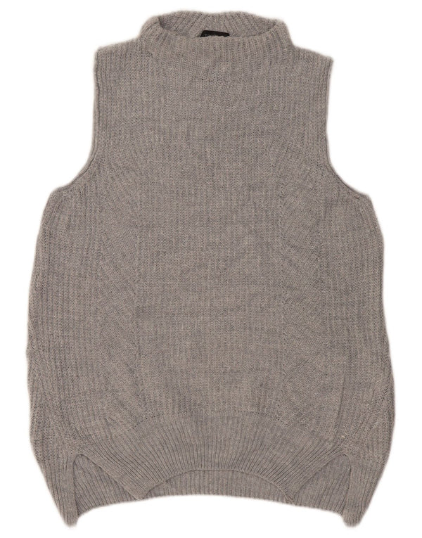 Topshop Débardeur surdimensionné pour femme UK 10 Petit Gris Acrylique