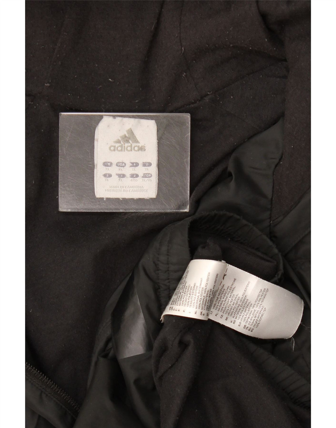 Adidas Veste de pluie à capuche pour homme UK 42 XL Noir Polyester