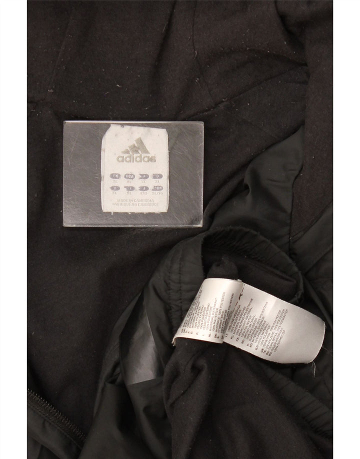 Adidas Veste de pluie à capuche pour homme UK 42 XL Noir Polyester
