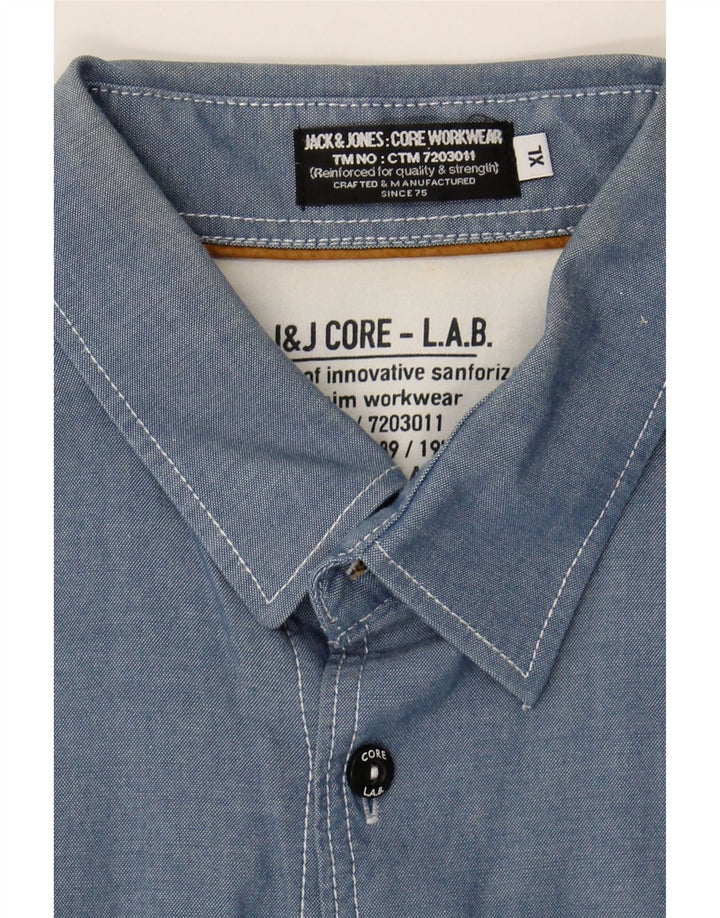 JACK & JONES Mens Shirt XL Blue Cotton