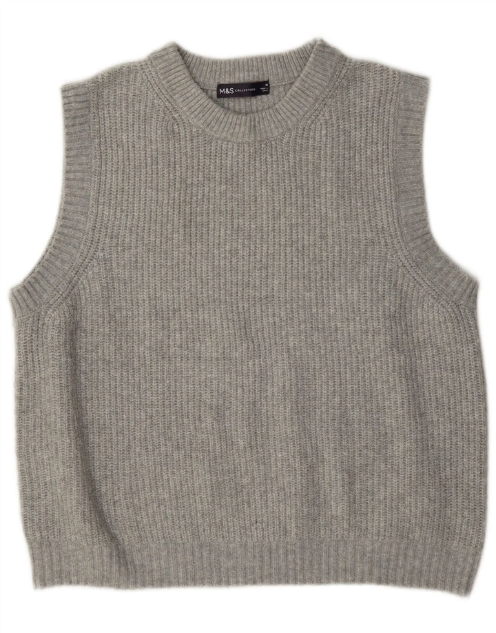 Marks & Spencer Débardeur Gilet Femme UK 44 Gris Moyen Polyester