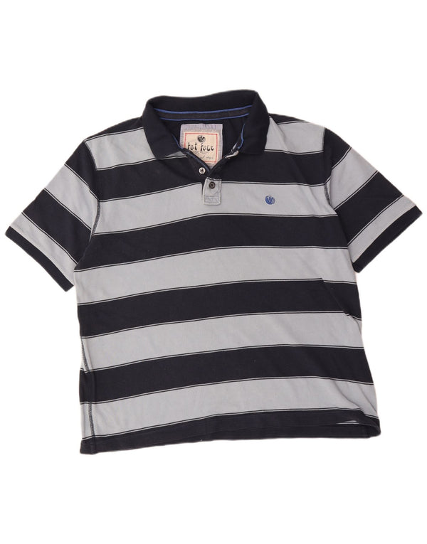 Polo Homme Fat Face 2XL Coton Rayé Bleu Marine