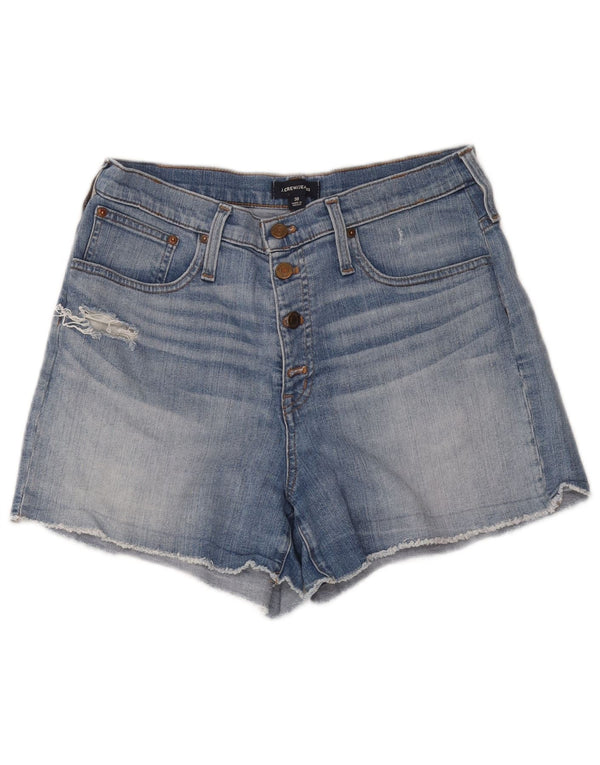 J. Crew Short en jean taille haute effet vieilli W30 en coton bleu moyen pour femme