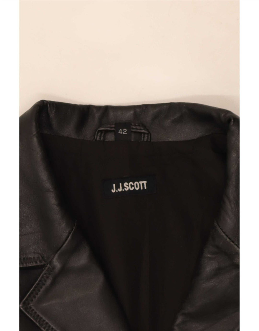 J.J.Scott Veste blazer en cuir à 3 boutons pour femme IT 42 Noir moyen