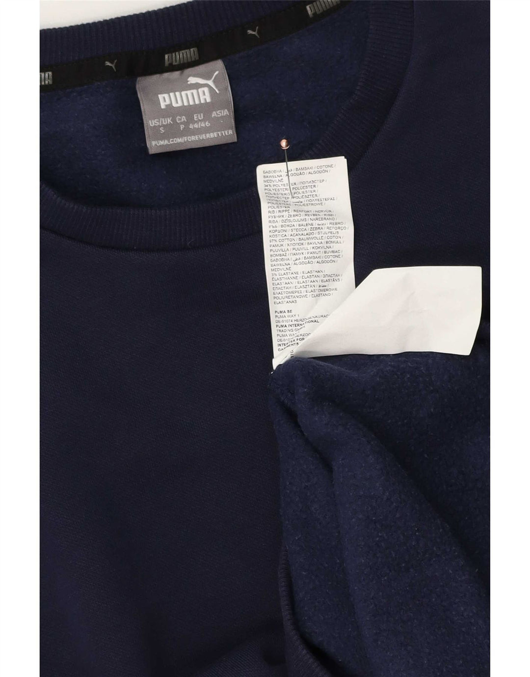 Puma Sweat-shirt pour homme en coton bleu marine Taille S