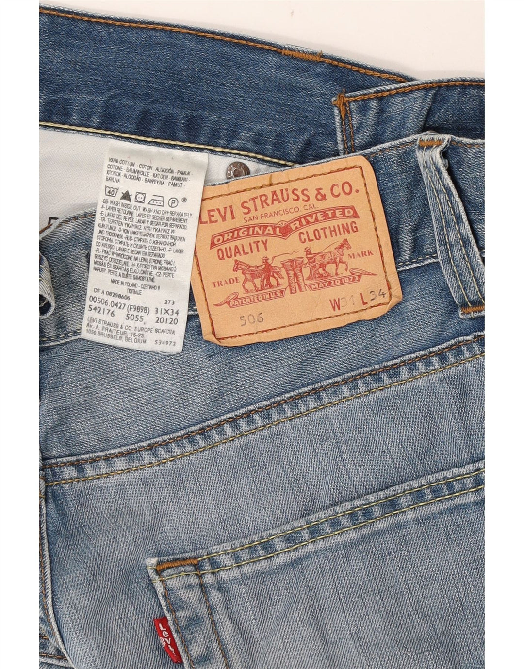 Levi's Jean Droit 506 Homme Bleu W31 L30 Coton
