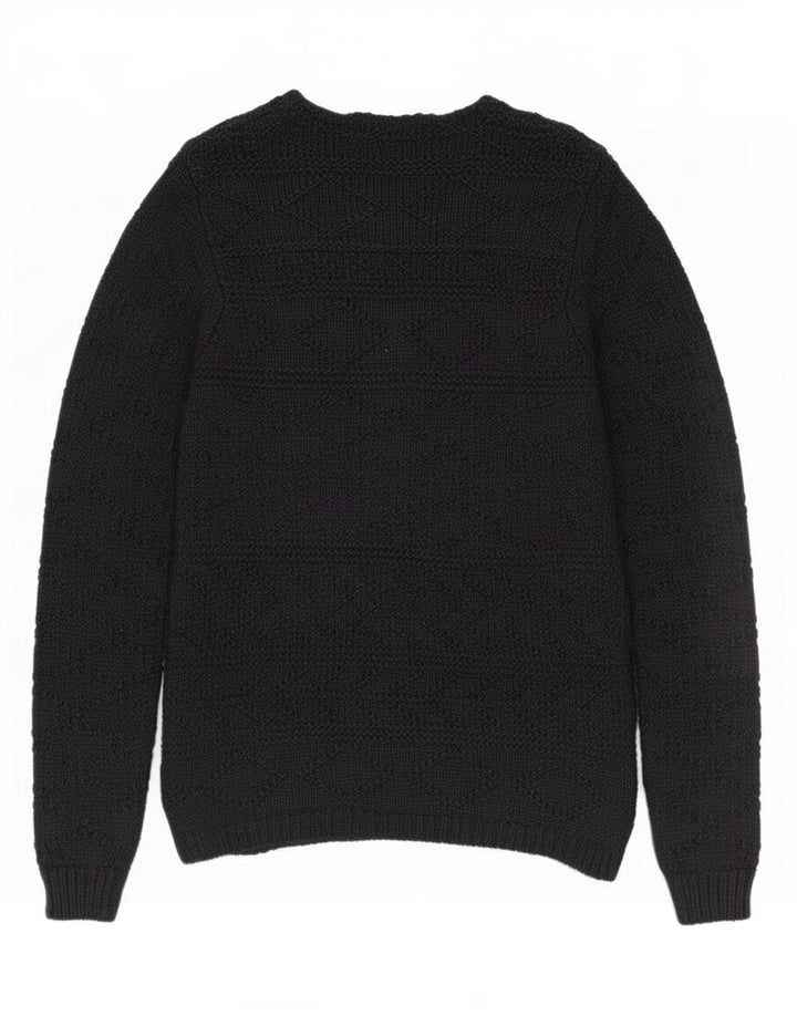Zara Homme Pull Col V Acrylique Noir Moyen