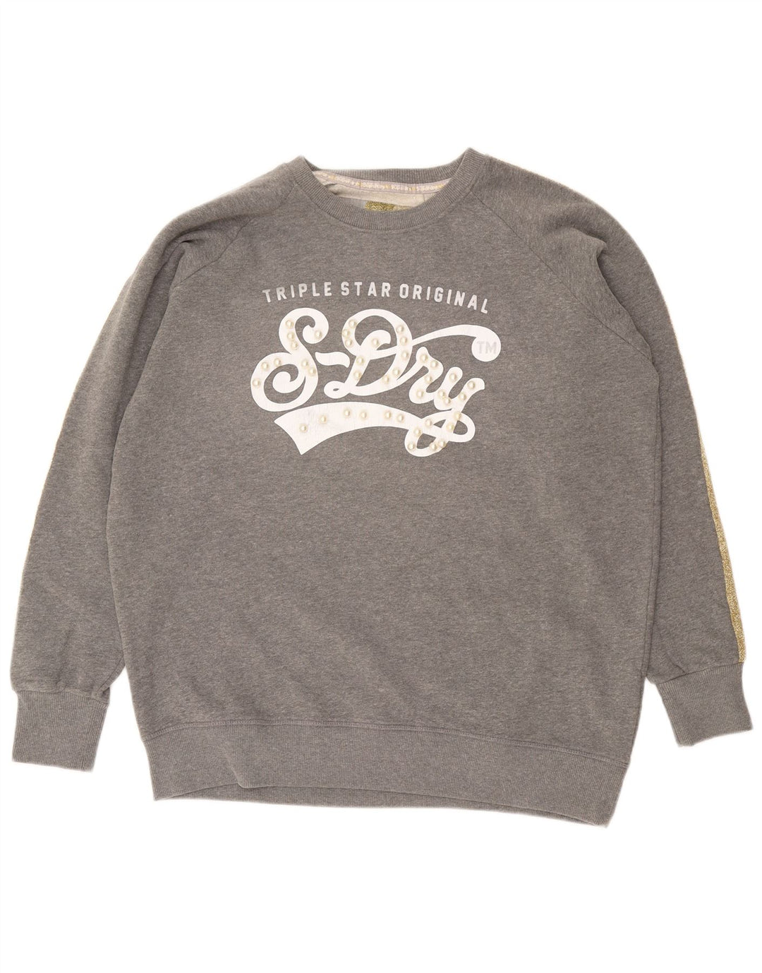 Superdry Sweat-shirt surdimensionné pour femme UK 14 Gris moyen Colourblock