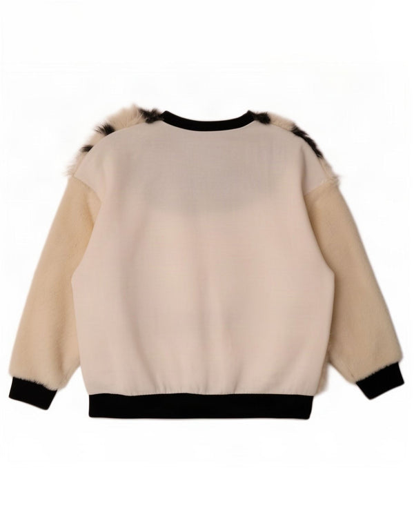 Zara Sweat-shirt surdimensionné pour femme UK 16 Large Off White Colourblock