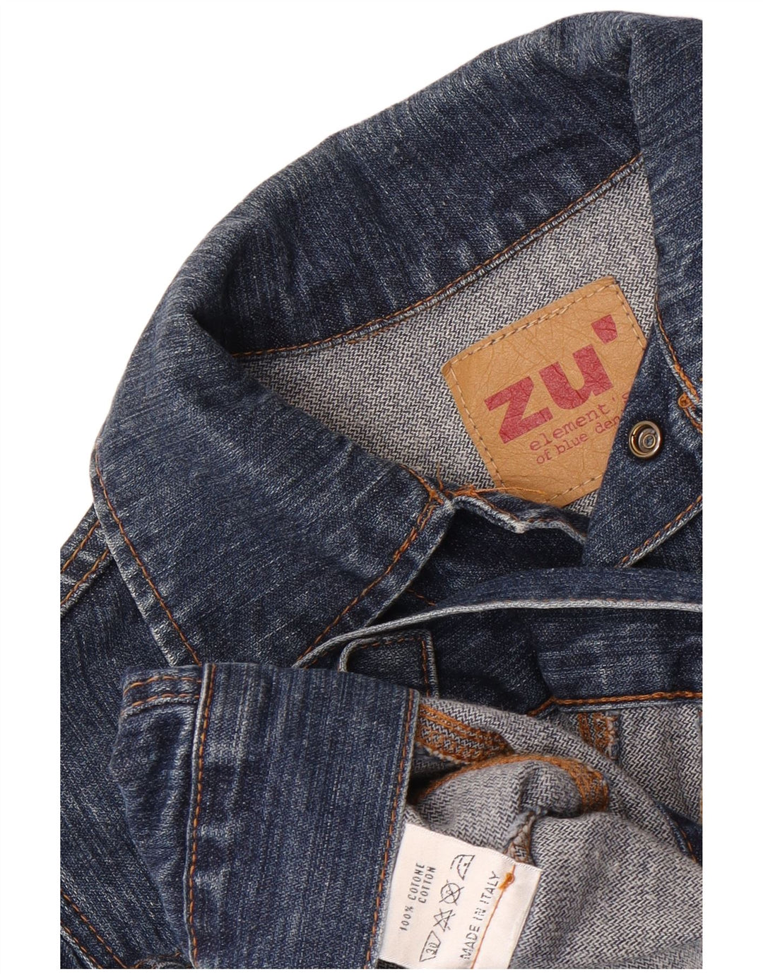 Zu Elements Veste en jean courte pour femme IT 40 Petit Bleu Coton