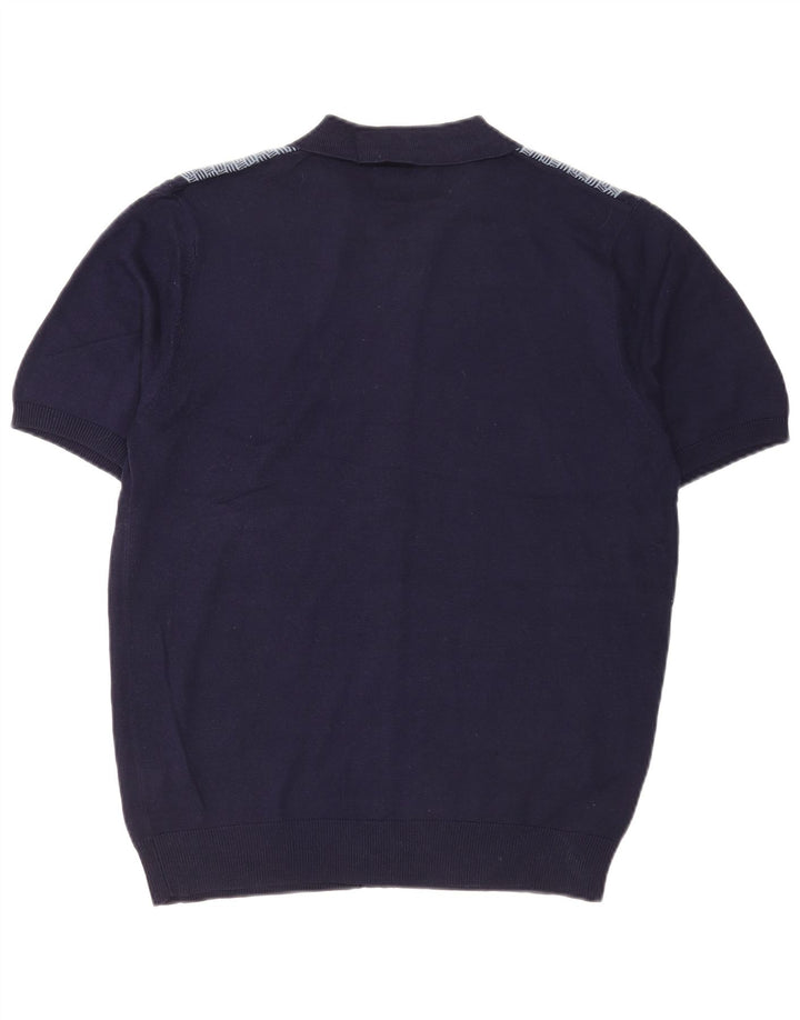 Pierre Cardin Chemise en tricot à manches courtes pour homme Bleu marine moyen géométrique