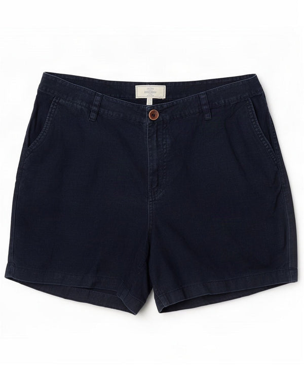 Fat Face Short Chino Femme UK 14 Large W34 Bleu Marine Lin