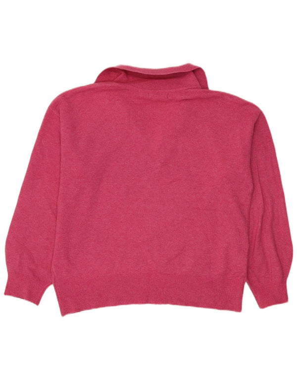 Marks & Spencer Pull surdimensionné à col polo pour femme UK 14 Rose moyen