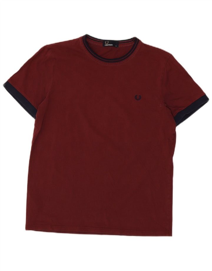 FRED PERRY T-Shirt Homme Haut Bordeaux Colorblock Coton