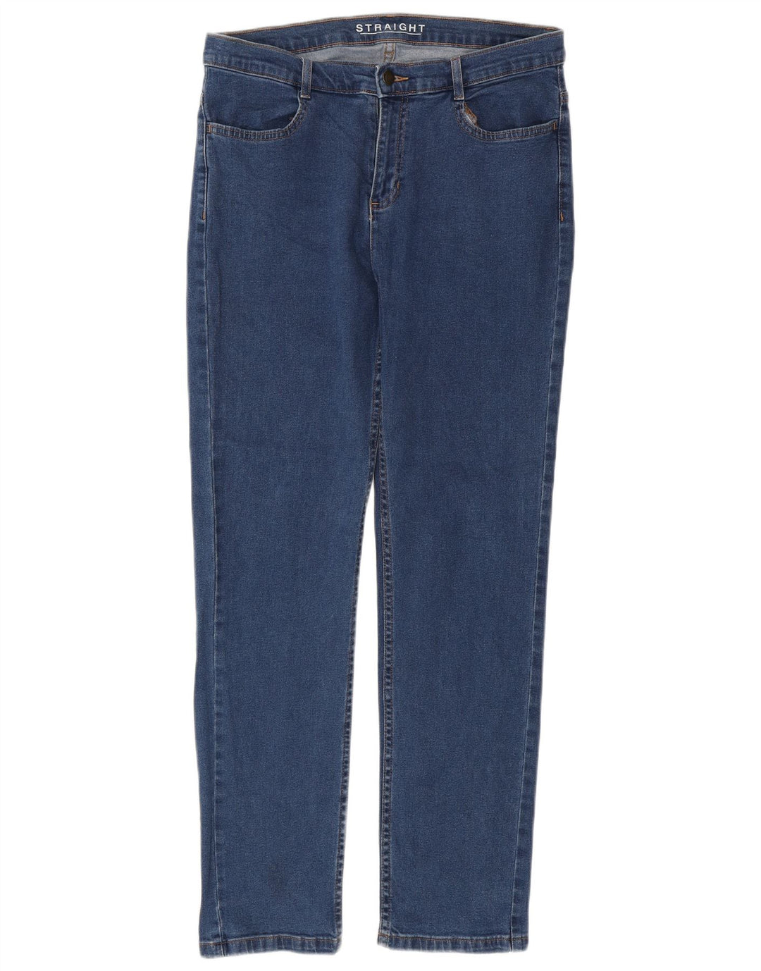 Marks & Spencer Jean droit pour femme UK 12 Medium W32 L30 Bleu Coton