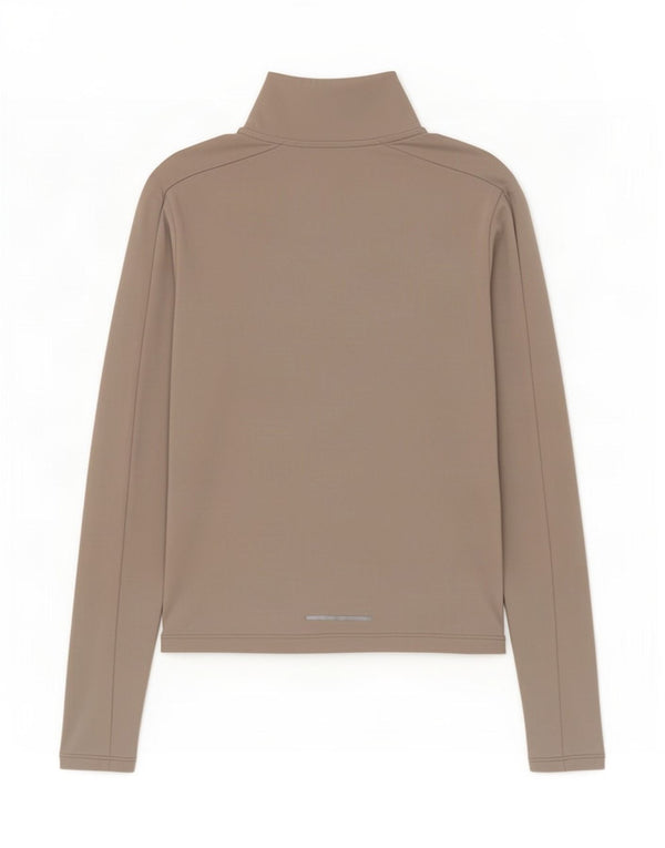 Haut de survêtement Nike Dri Fit à col zippé pour femme UK 6 XS Gris Polyester