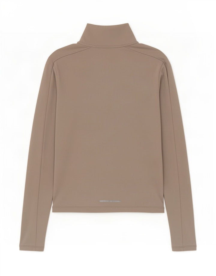 Haut de survêtement Nike Dri Fit à col zippé pour femme UK 6 XS Gris Polyester
