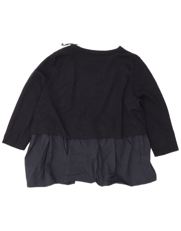 Cos Pull à manches 3/4 et col bateau pour femme UK 16 Large Bleu marine en laine