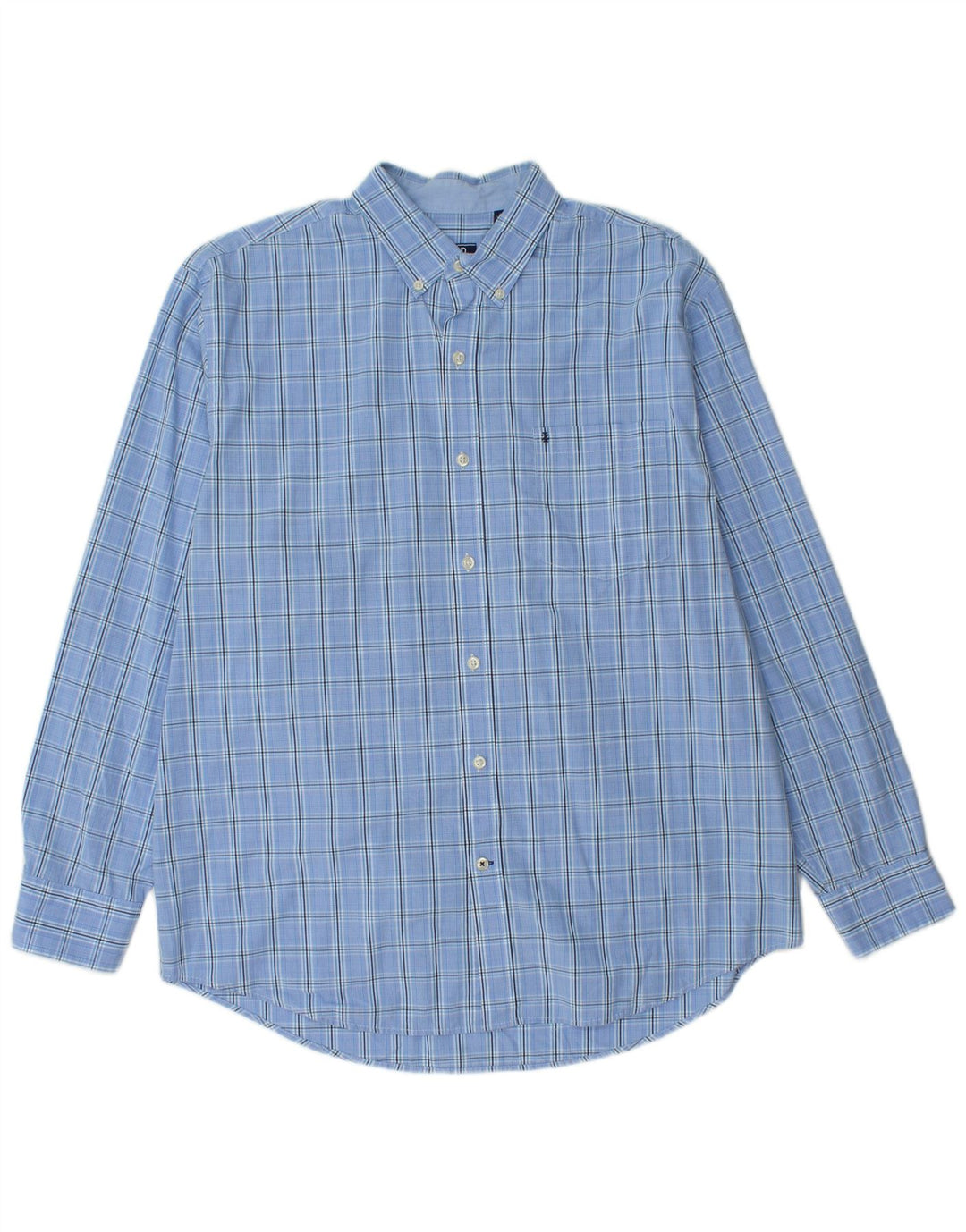 IZOD Chemise Homme Grand Carreau Bleu Coton