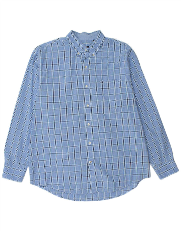 IZOD Chemise Homme Grand Carreau Bleu Coton