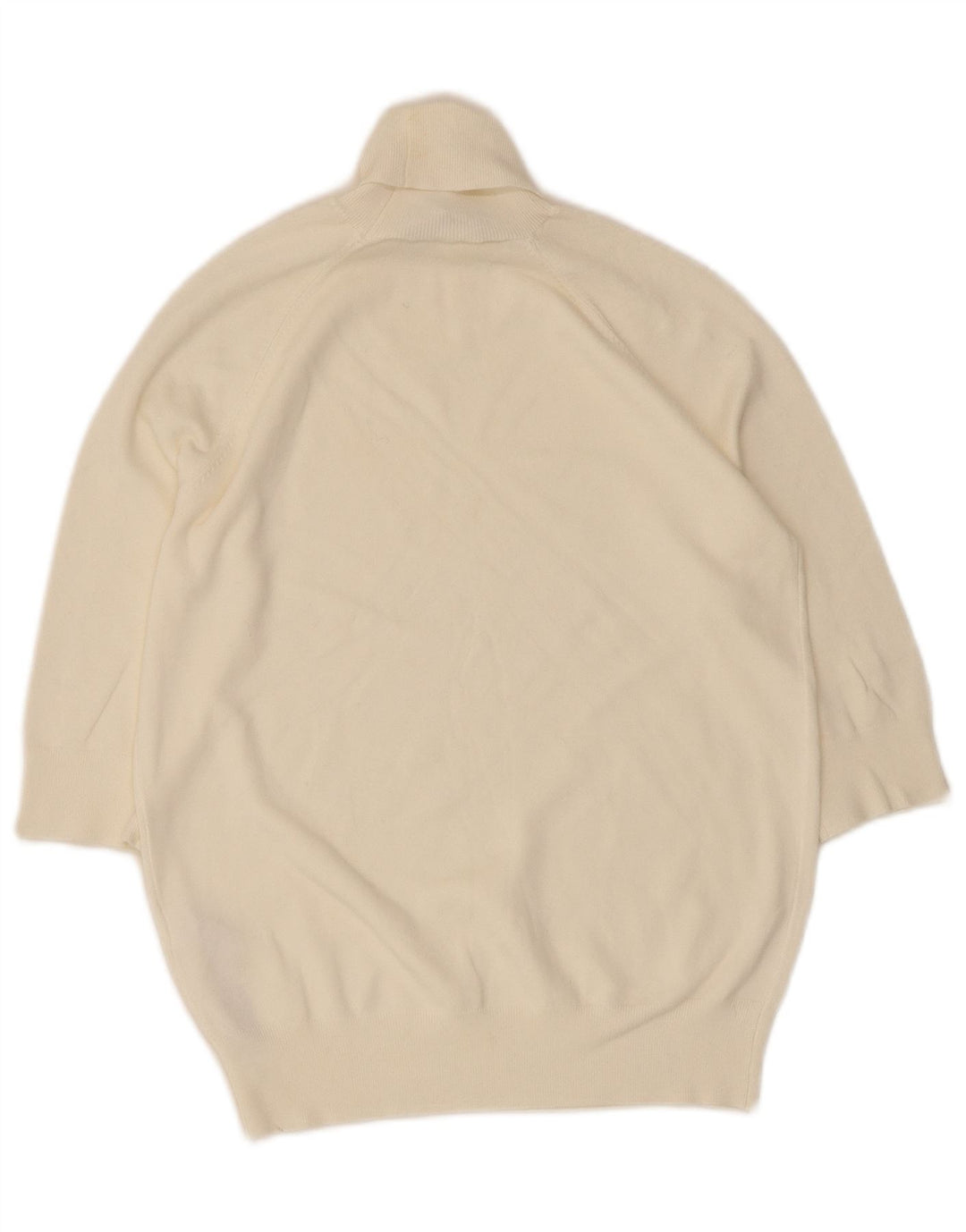 Zara Pull à manches courtes et col roulé pour femme UK 12 Blanc moyen