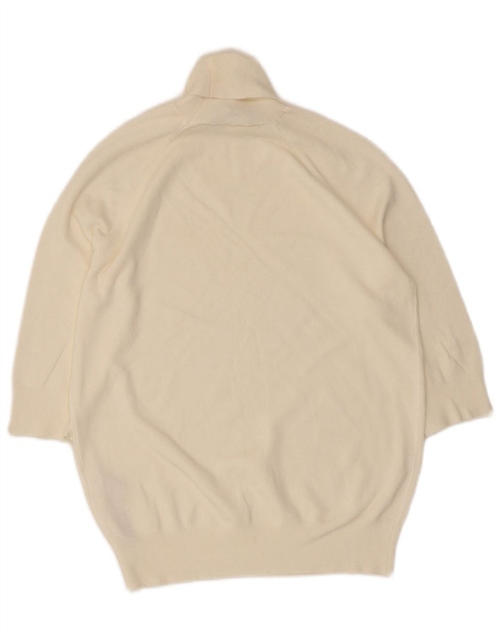 Zara Pull à manches courtes et col roulé pour femme UK 12 Blanc moyen