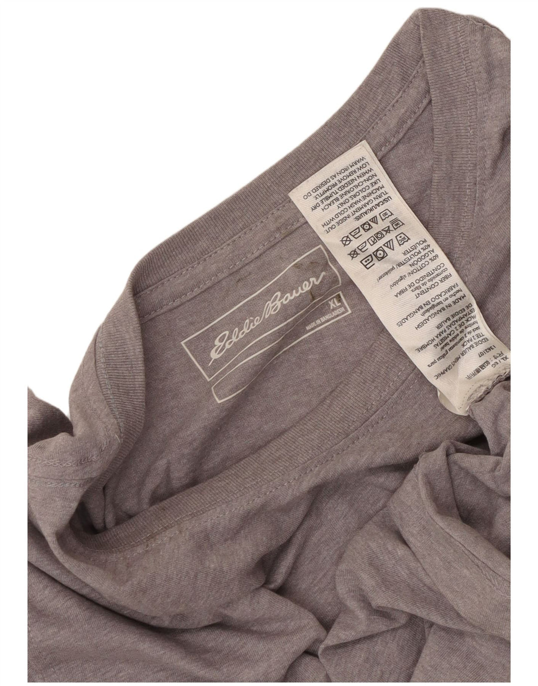 EDDIE BAUER T-Shirt Homme Top XL Gris Coton