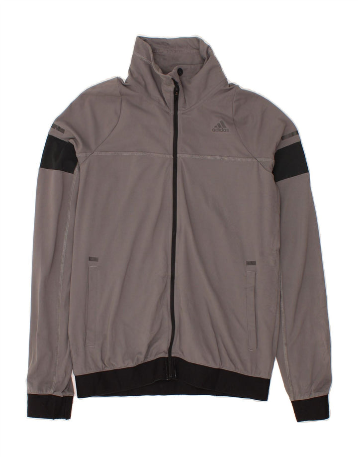 ADIDAS Womens Tracksuit Top Jacket UK 12/14 Medium Grey Colourblock Vintage Adidas and Second-Hand Adidas from Messina Hembry 