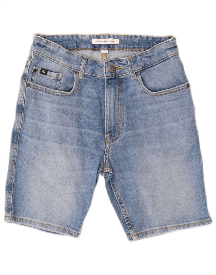 Calvin Klein Short en jean pour garçon 13-14 ans W26 Bleu