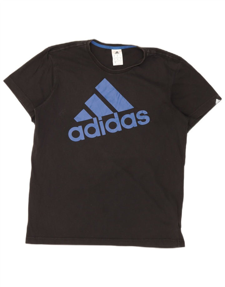 ADIDAS T-shirt graphique pour homme en coton noir moyen
