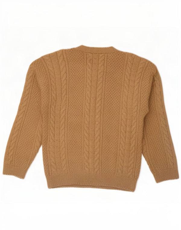 vintage Mens Crew Neck Jumper Pull Grand Brun