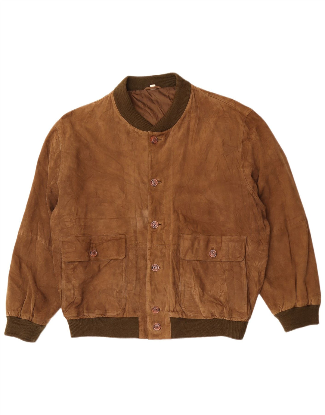 veste en daim bomber homme vintage IT 52 XL cuir marron
