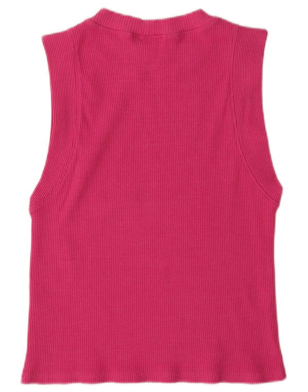 Zara Womens Crop Vest Top UK 14 Grand Coton Rose