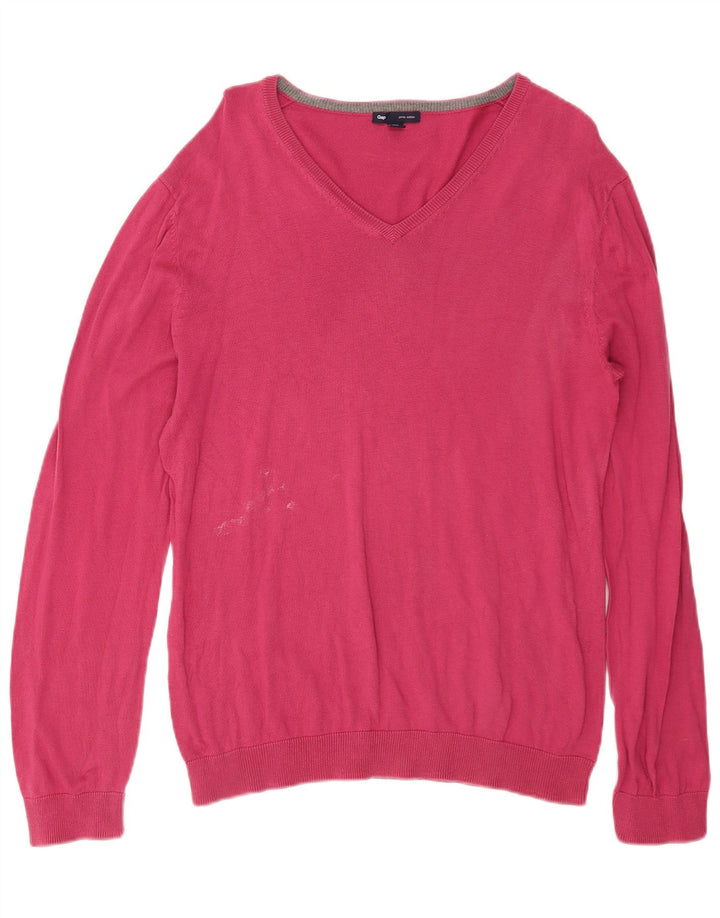 Gap Pull Col V Homme Grand Coton Rose