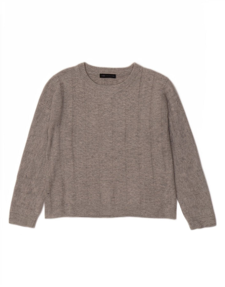 Marks & Spencer Pull surdimensionné à col bateau pour femme UK 10 Petit Gris