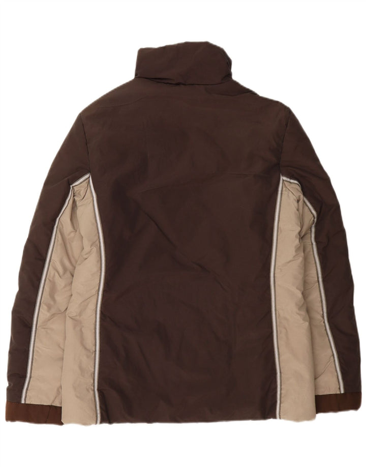 Max & Co. Veste de ski matelassée rembourrée pour femme UK 12 Marron moyen Colourblock