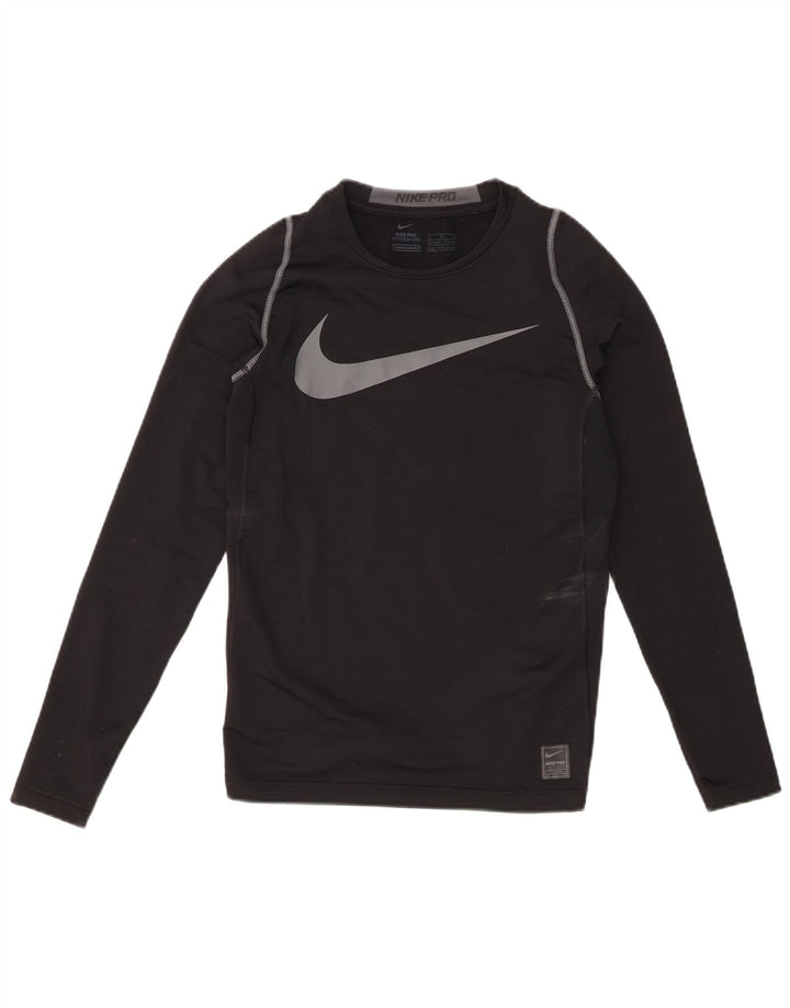 Nike Garçon Graphique Haut Manches Longues 13-14 ans XL Noir