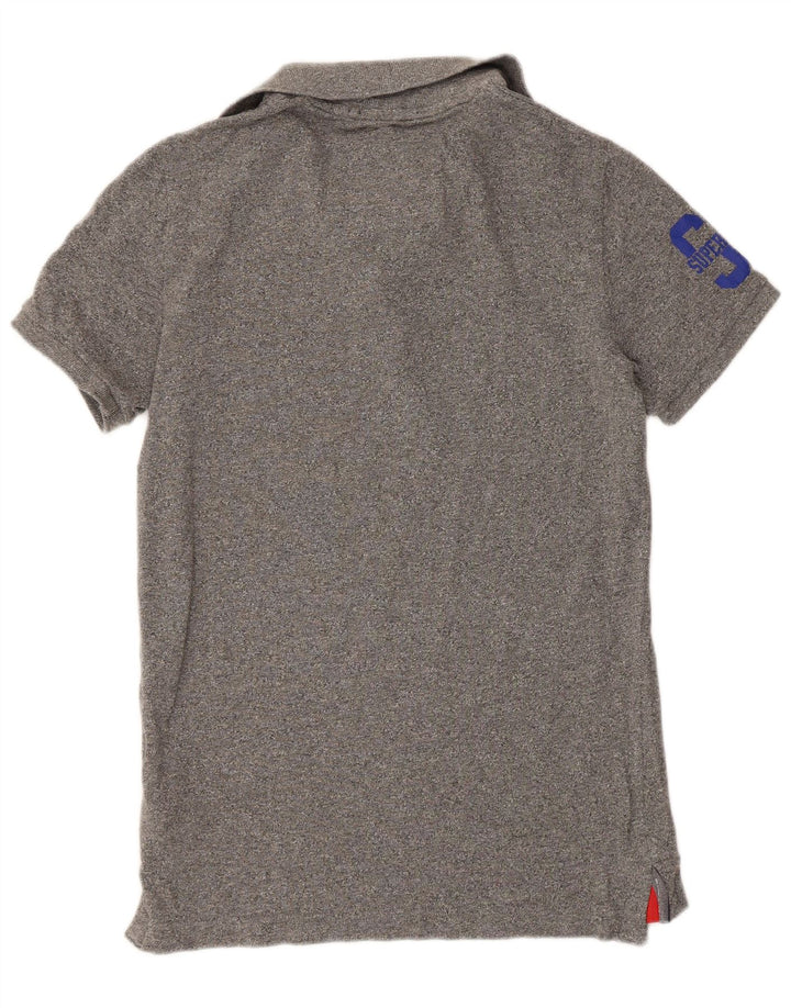 SUPERDRY Polo Graphique Homme Gris Moyen Coton