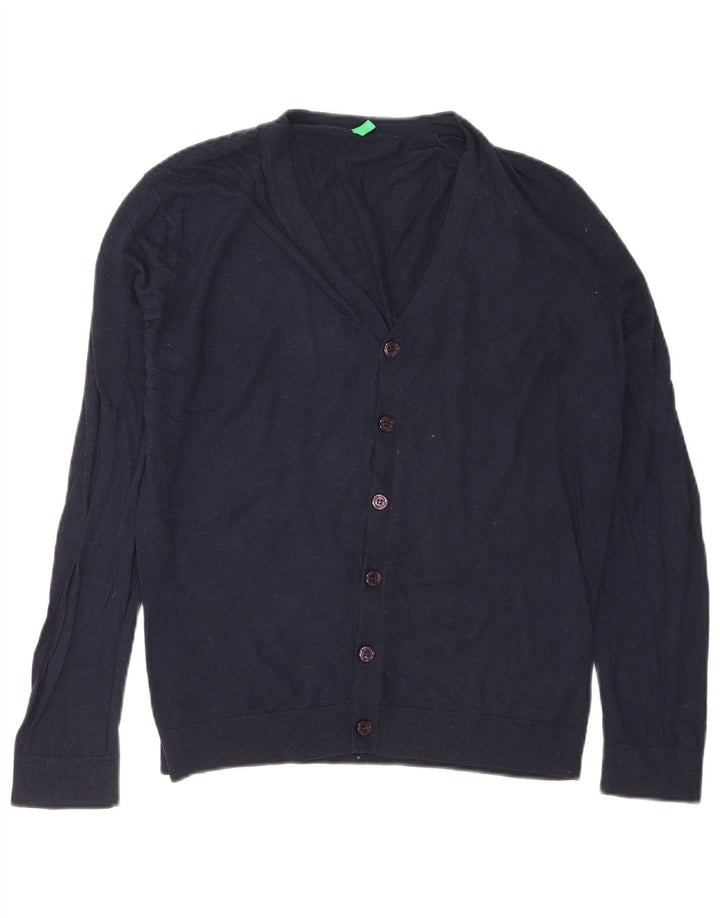 Benetton Cardigan Pull Petit Bleu Marine Homme