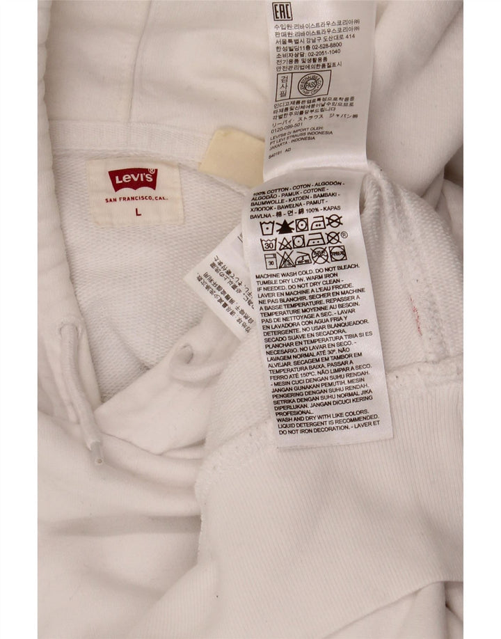 LEVI'S Pull à capuche graphique homme grand blanc coton